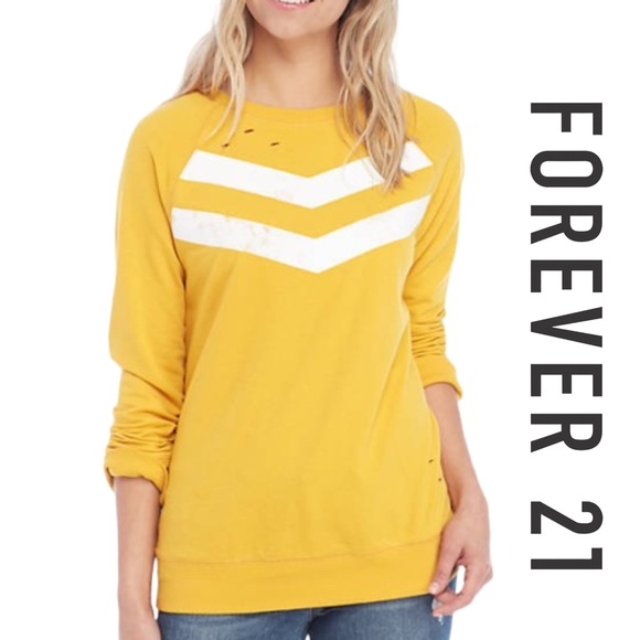 Forever 21 Distressed Chevron Sweatshirt - Picture 16 of 16